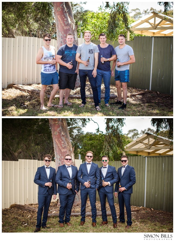 groomsmen before after