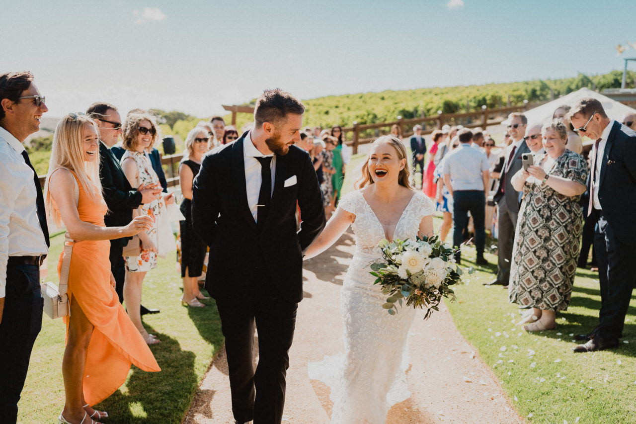Bride and Groom just married at Chapel Hill winery