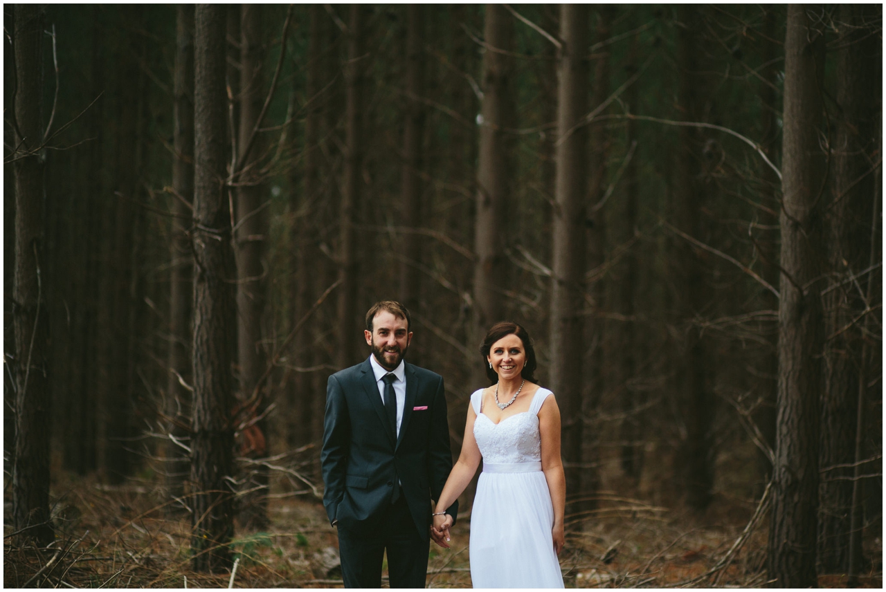 Mount Gambier Wedding,Simon Bills,bride and groom in forest,