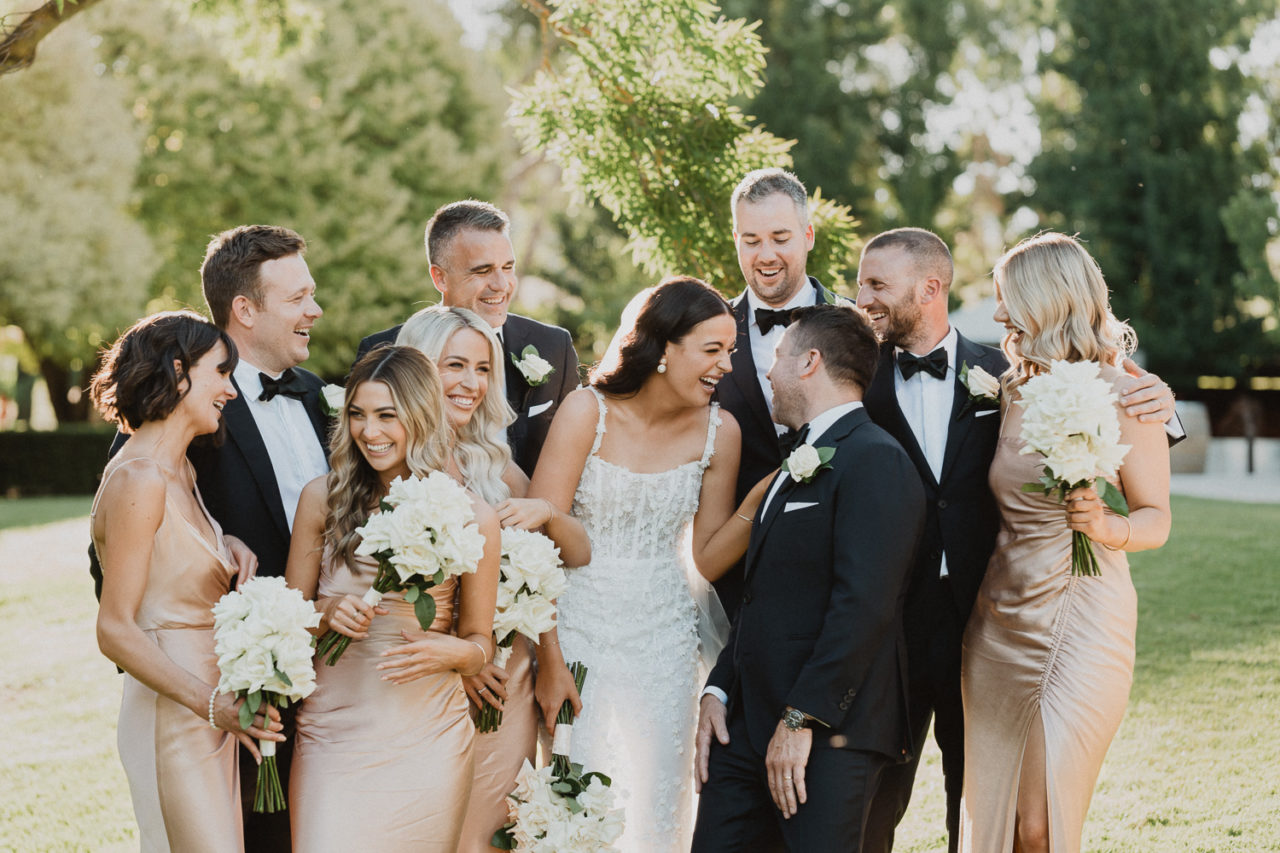 Wedding party photos at Golding Winery