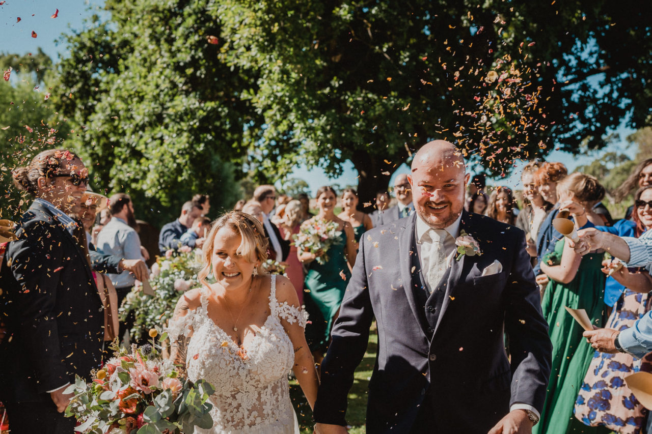 Howard Vineyard Winery wedding just married