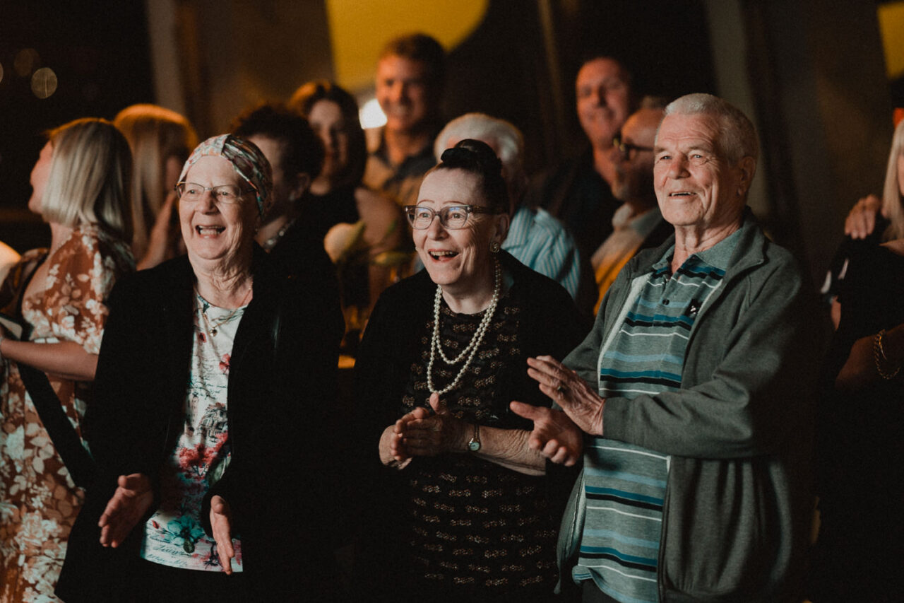 Grandparents at a wedding speech.